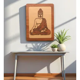 Engineering Wood Laser Cut Lord Buddha Wall Art In Black & Brown Finish 4 Layer Art-image-21
