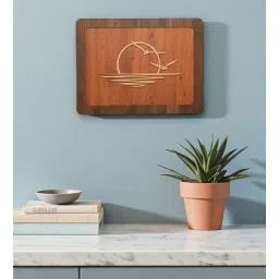 Engineering Wood Laser Cut Lord Buddha Wall Art In Black & Brown Finish-image-1