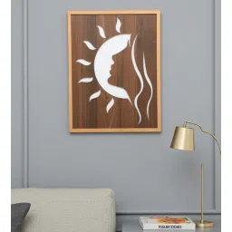 shribalajiarts Engineering Wood Laser Cut Sunrise Design Wall Art In Brown & White Finish-picture-23
