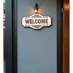 shribalajiarts Engineering Wood Laser Cut Well Come Wall Art In Black & Brown Finish-picture-34