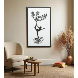shribalajiarts Engineering Wood Laser Cut Yoga Tree Wall Art In Black & Brown Finish-picture-38