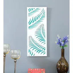 shribalajiarts Laser Cut Design Banana Pati MDF Floral Wall Art White-picture-28