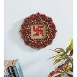 shribalajiarts Laser Cut Design MDF Shwastik Office Table & Living Room Art-picture-34