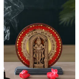 shribalajiarts Laser Cut Design Red MDF Lord Shri Ram Idol-picture-16