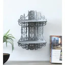 shribalajiarts Laser Cut Traditional Design MDF Wall Shelf Grey-picture-34