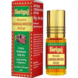 Shrigaj Mysore Sandalwood Original Chandan Attar Itra/Ittar Roll- On 3 ml Pack of 1 Long Lasting 100% Alcohol Free men and women-picture-30
