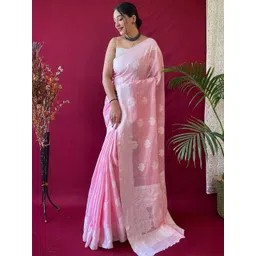 Shriyangan Ethnic Motifs Woven Design Zari Pure Silk Kanjeevaram Saree-picture-12