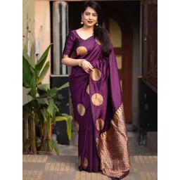 Shriyangan Ethnic Motifs Woven Design Zari Pure Silk Kanjeevaram Saree-picture-26