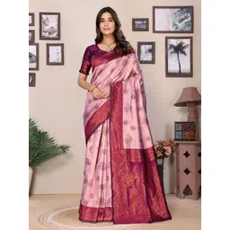 Shriyangan Ethnic Motifs Woven Designed Pure Silk Kanjeevaram Saree-picture-29