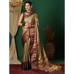 Shriyangan Woven Design Zari Dharmavaram Saree-picture-14