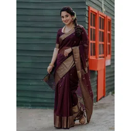 Shriyangan Woven Design Zari Pure Silk Kanjeevaram Saree-picture-10