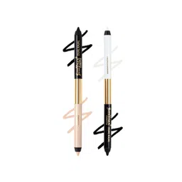 SHRYOAN Set Of 2 Dual Waterproof Kajal With Sharpener-1.35gEach-Black & White-Black & Nude-picture-11