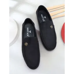 SHUAN Men Suede leather casual loafer shoes-picture-21