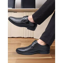 SHUAN Men Textured Round Toe Formal Derbys-picture-18