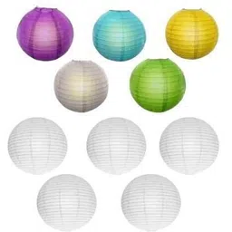 shuang you 5 white & 5multi paper Hanging Lantern Pack of 10 (12 inch) 14 Multicolor Paper Hanging Lantern-picture-37