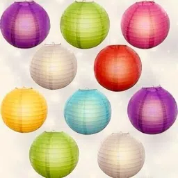 shuang you Hanging paper MulticolorLantern Pack of 10 L 12 inch 23 Multicolor Paper Hanging Lantern-picture-18