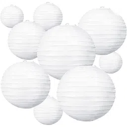 shuang you Round Hanging Ball Paper Lantern Paper Lamp (12inch, Mix Colour)_L7 White Paper Hanging Lantern-picture-31