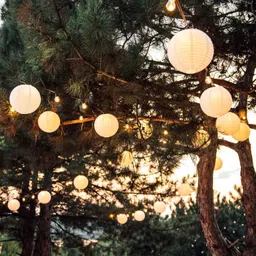 shuang you White Paper Hanging Lantern Pack of 10 L (12 inch) 67 White Paper Hanging Lantern-picture-28