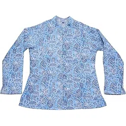 shubhangi collections Women's Sky Blue Floral Cotton Quilted Reversible Full Sleeve Jacket-picture-49