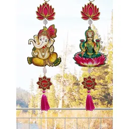 Shubhanjali Lotus with Shubh Labh Lakshmi Ganesh Door Hanging-picture-29