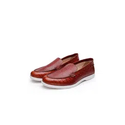 SHUTIQ Men Textured Leather Loafers-picture-30