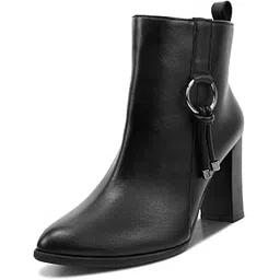 shuz touch Black Block heel ankle boots-picture-43