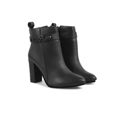 SHUZ TOUCH Women Block Heel Mid Black Ankle Length Regular Boots-picture-11