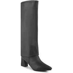 shuz touch Womens Black Knee High Slouch Boots-picture-22