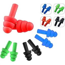 shxxyljh Ear Plugs for Sleep Soft Silicone Reusable, Earplugs for Sleeping Noise Cancelling,Travel Ear Plugs(4Pairs)(Black,Blue,Green,Red)-picture-20