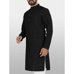 shyam enterprises Men Embellished Cold-Shoulder Sleeves Thread Work Handloom Kurta-picture-17
