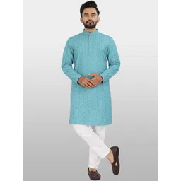 shyam enterprises Men Embellished Thread Work Handloom Kurta-picture-30