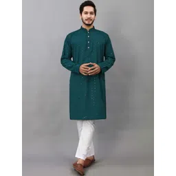 shyam enterprises Men Embroidered Flared Sleeves Handloom Kurta-picture-30