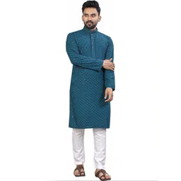 shyam enterprises Men Embroidered Thread Work Handloom Kurta-picture-19
