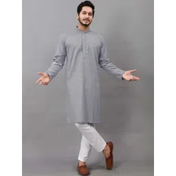 shyam enterprises Men Embroidered Thread Work Handloom Pathani Kurta-picture-27