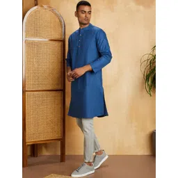 shyam enterprises Men Flared Sleeves Thread Work Handloom Kurta-picture-34