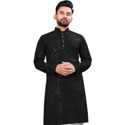 shyam enterprises Men Flared Sleeves Thread Work Handloom Kurta-picture-37