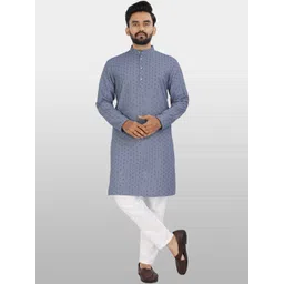 shyam enterprises Men Geometric Embellished Thread Work Handloom Kurta-picture-39