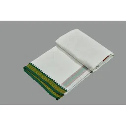 Shyam handloom Men's White Colour Trendy & Traditional Thalapathy Border Cotton Men's Lungi Striped, Solid, Embroidered Men Dhoti image 5