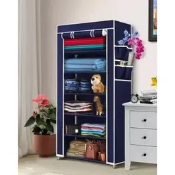 shyam ji 6-Tiers Portable Shoe Rack for Home Plastic Household, with Dustproof Door(BLUE) PVC Collapsible Wardrobe-picture-14