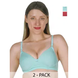 SHYAM SONS FLAIR Pack of 2 Full Coverage Lightly Padded T-shirt Bra-picture-17