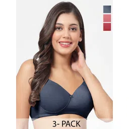 SHYAM SONS FLAIR Pack Of 3 Lightly Padded Non-Wired Full Coverage Seamless Bra-picture-14