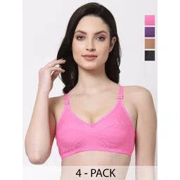 SHYAM SONS FLAIR Pack of 4 solid Bra Full Coverage-picture-28
