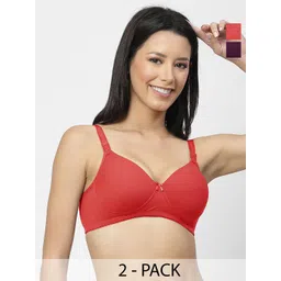 SHYAM SONS FLAIR Plainmould Pack Of 2 Full Coverage Lightly Padded T-shirt Bra-picture-12