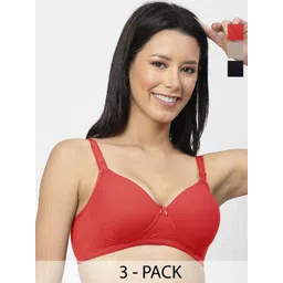 SHYAM SONS FLAIR Plainmould Women Pack of 3 Full Coverage Lightly Padded T-shirt Bra-picture-27