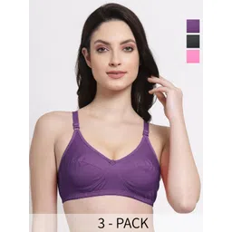 SHYAM SONS FLAIR shine Women Pack Of 3 Full Coverage Non Padded Everyday Bra-picture-33