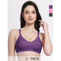 SHYAM SONS FLAIR Shine Women Pack Of 3 Full Coverage Non Padded Non-Wired Minimizer Bra-picture-26