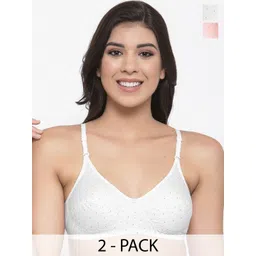 SHYAM SONS FLAIR Women Pack of 2 Printed Full Coverage Non Padded Bra-picture-23