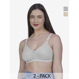 SHYAM SONS FLAIR Women Pack of 2 Solid Full Coverage Non Padded Non-Wired Bra-picture-34