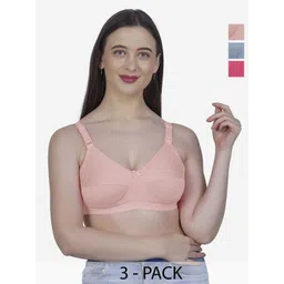 SHYAM SONS FLAIR Women Pack of 3 Full Coverage Non-Wired & Non Padded Minimizer Bra-picture-36