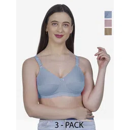 SHYAM SONS FLAIR Women Pack Of 3 Full Coverage Non-Wired Minimizer Bra-picture-29